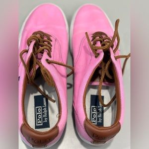 Polo Ralph Lauren Vaughn Men's Size 10.5 Shoes Pink BrownCasual Low Top Sneakers